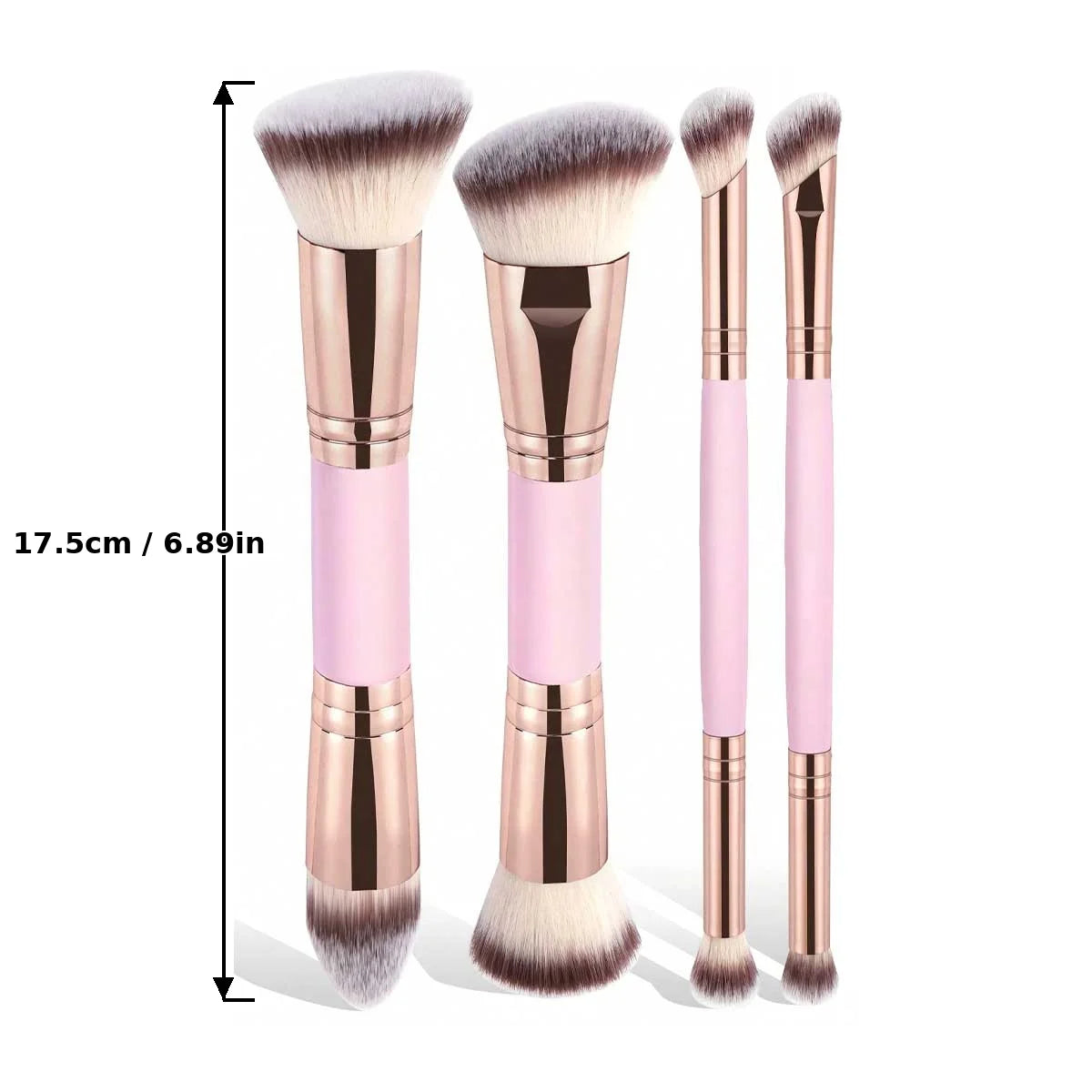 4Pcs Makeup Brush Set, Soft Synthetic Bristles Foundation Blush Powder Eyeshadow Brushes, Portable Cosmetic Tools for