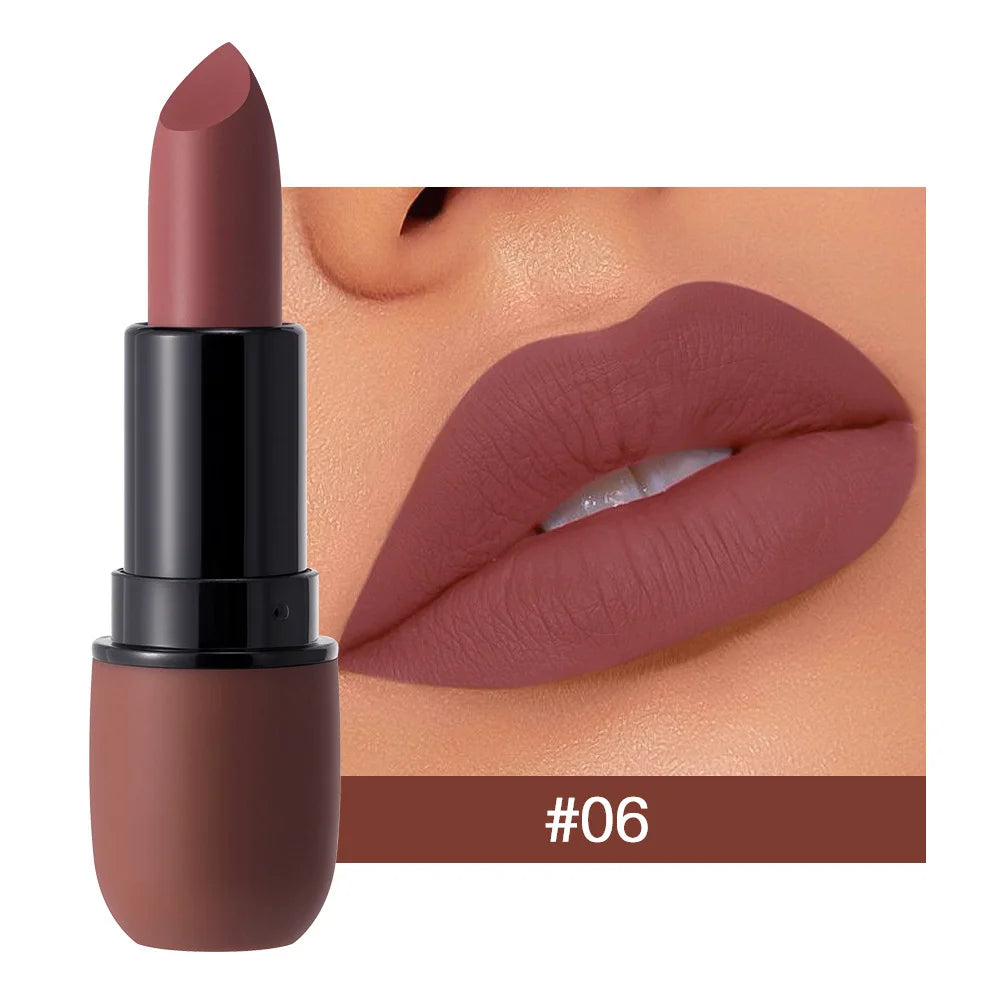 Lipstick Long-Lasting Waterproof Classic High Pigment Velvet Topcoat Lip Cosmetics