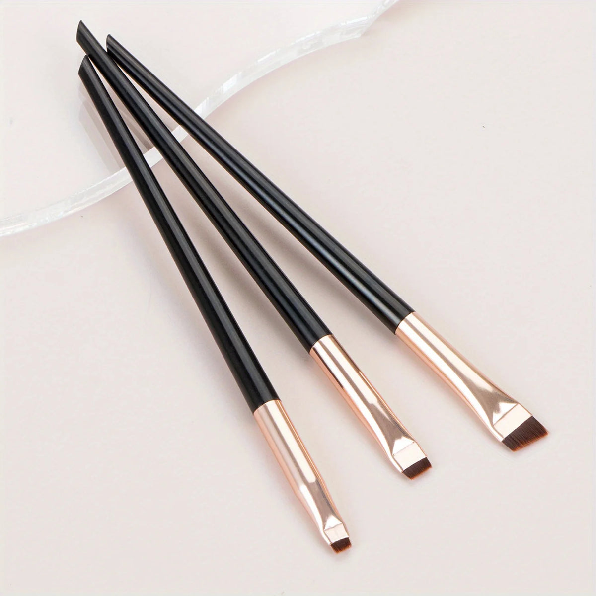 3pcs Professional Makeup Brush - Precision Eyebrow, Eyeliner, Powder Application - with Nylon Bristles - for Natural Definition