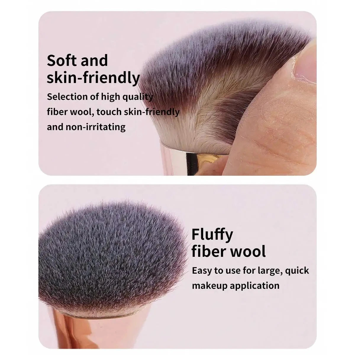 4Pcs Makeup Brush Set, Soft Synthetic Bristles Foundation Blush Powder Eyeshadow Brushes, Portable Cosmetic Tools for