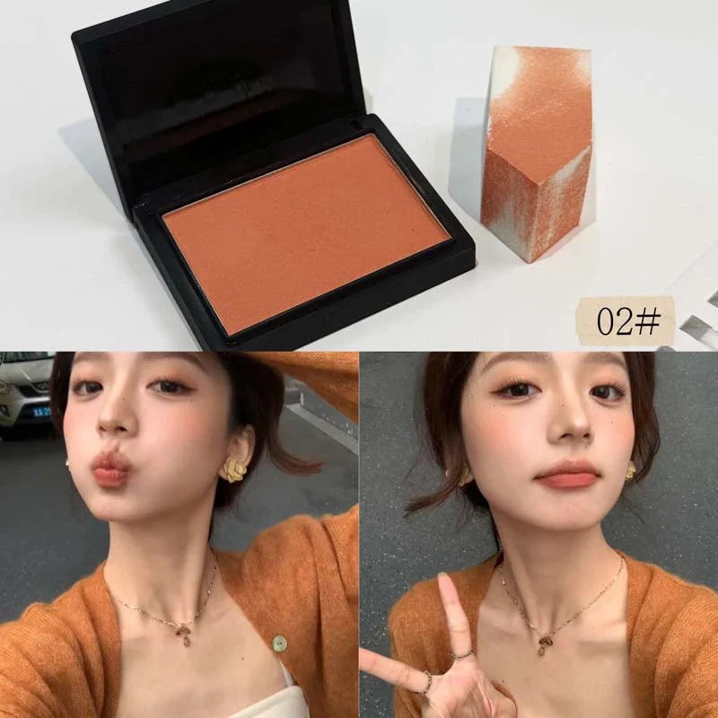 Monochrome Matte Blusher Palette Long Waterproof Low Saturation Facial Rouge Powder Natural Cheek Color Brightening Face Makeup