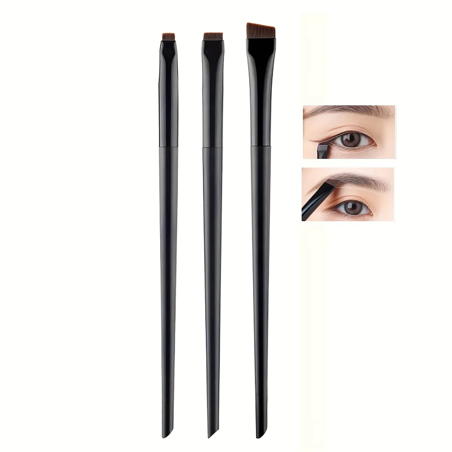 3pcs Makeup Brush Set,Blade eyeliner brush fine oblique head eyebrow brush outline eyeliner ultra-thin eye shadow brush makeup