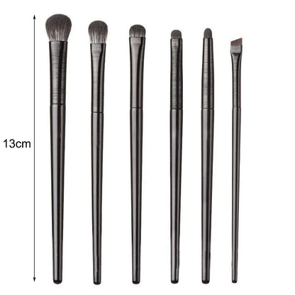 6pcs Black Eye Makeup Brushes Set Professional Contouring Eyeshadow Eyeliner Brush Portable Blending Facial Beauty Cosmetic Tool