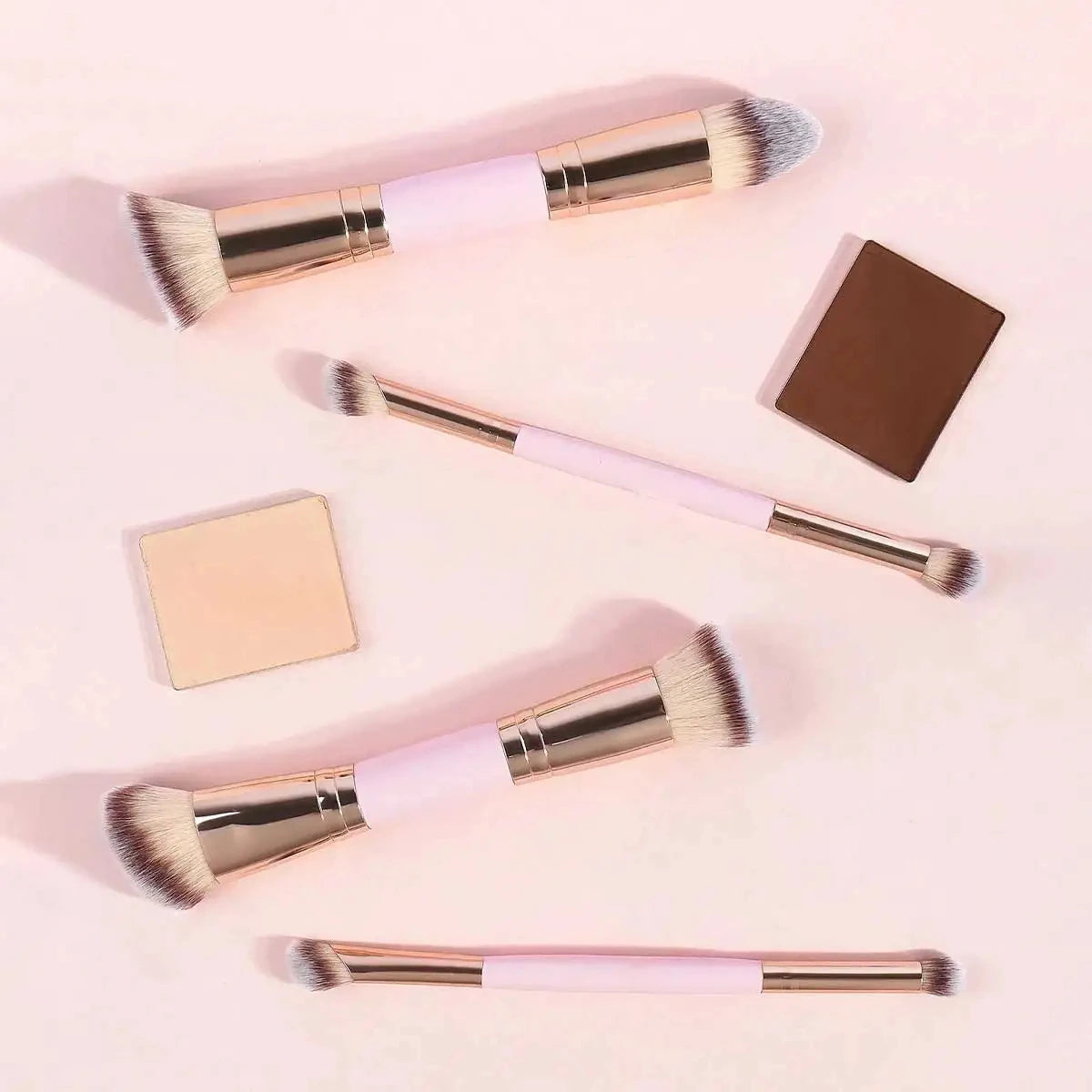 4Pcs Makeup Brush Set, Soft Synthetic Bristles Foundation Blush Powder Eyeshadow Brushes, Portable Cosmetic Tools for