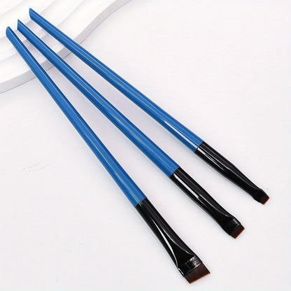 3pcs Makeup Brush Set,Blade eyeliner brush fine oblique head eyebrow brush outline eyeliner ultra-thin eye shadow brush makeup