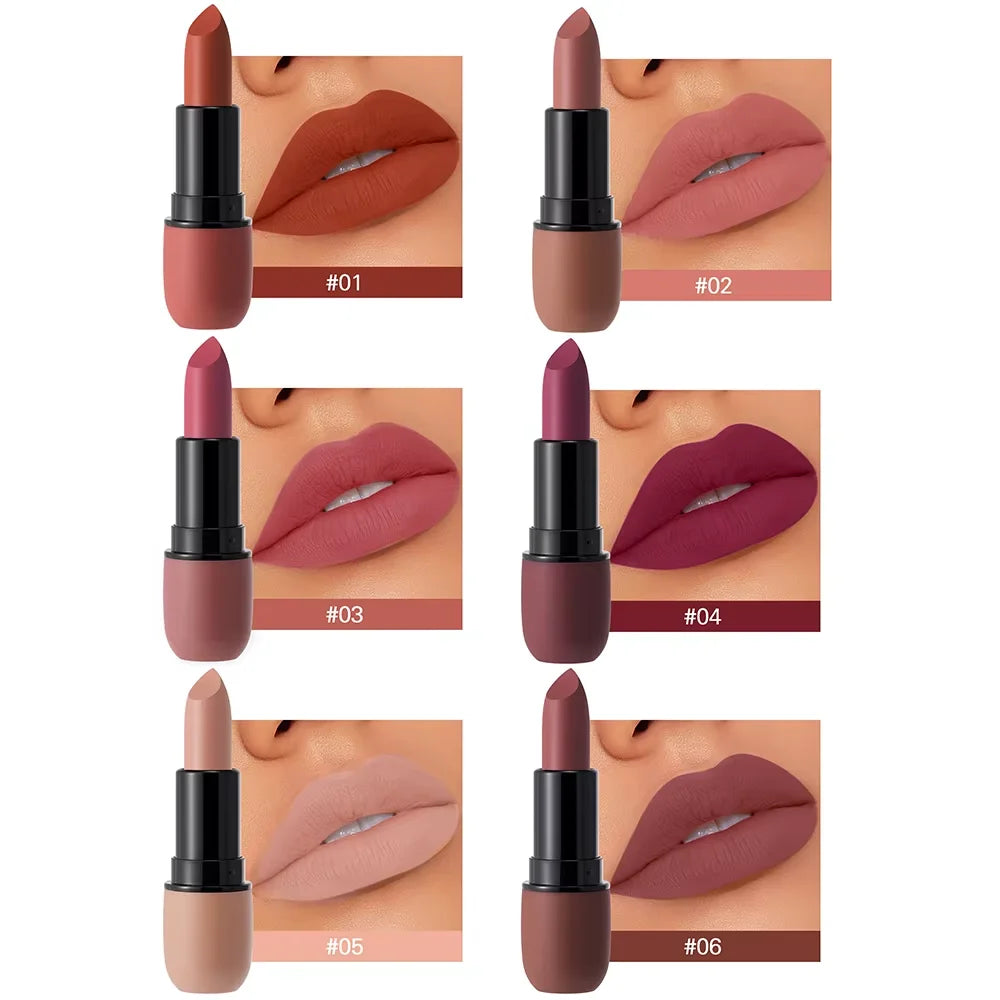 Lipstick Long-Lasting Waterproof Classic High Pigment Velvet Topcoat Lip Cosmetics