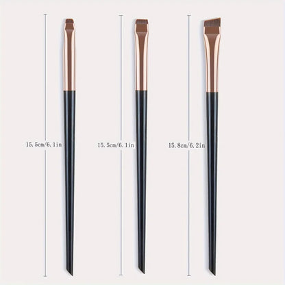 3pcs Professional Makeup Brush - Precision Eyebrow, Eyeliner, Powder Application - with Nylon Bristles - for Natural Definition