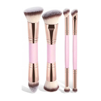 4Pcs Makeup Brush Set, Soft Synthetic Bristles Foundation Blush Powder Eyeshadow Brushes, Portable Cosmetic Tools for