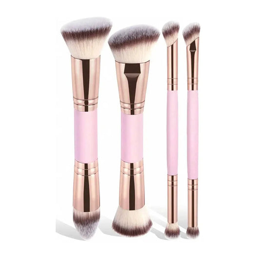 4Pcs Makeup Brush Set, Soft Synthetic Bristles Foundation Blush Powder Eyeshadow Brushes, Portable Cosmetic Tools for