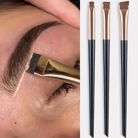 3pcs Professional Makeup Brush - Precision Eyebrow, Eyeliner, Powder Application - with Nylon Bristles - for Natural Definition