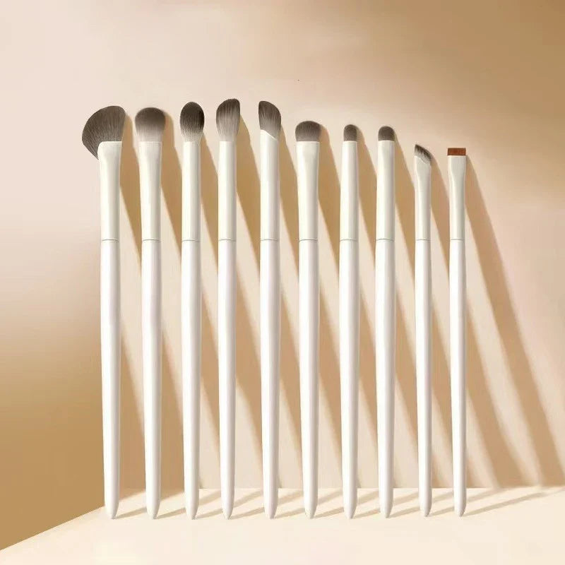 5/8/10Pcs Natural Eye Makeup Brushes Set Detail Eyeshadow Brush Makeup Brush White Ultra Soft Eyeshadow Eyeliner Makeup Tool